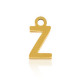 Stainless steel charm initial Z Gold